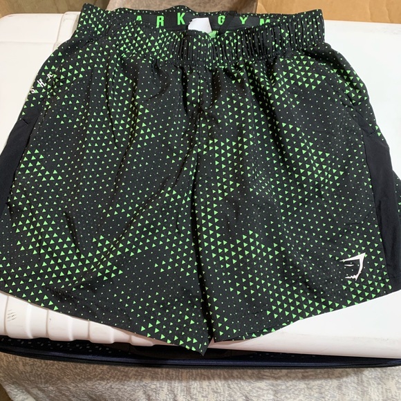 Black and Green Gym Shorts - Picture 1 of 2